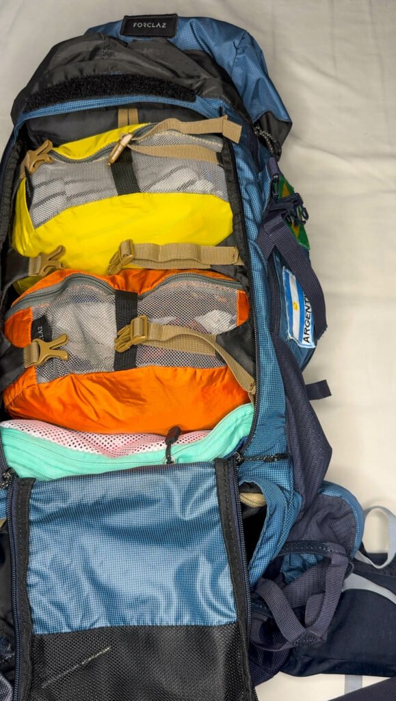 intérieur sac à dos de voyage compartimenter