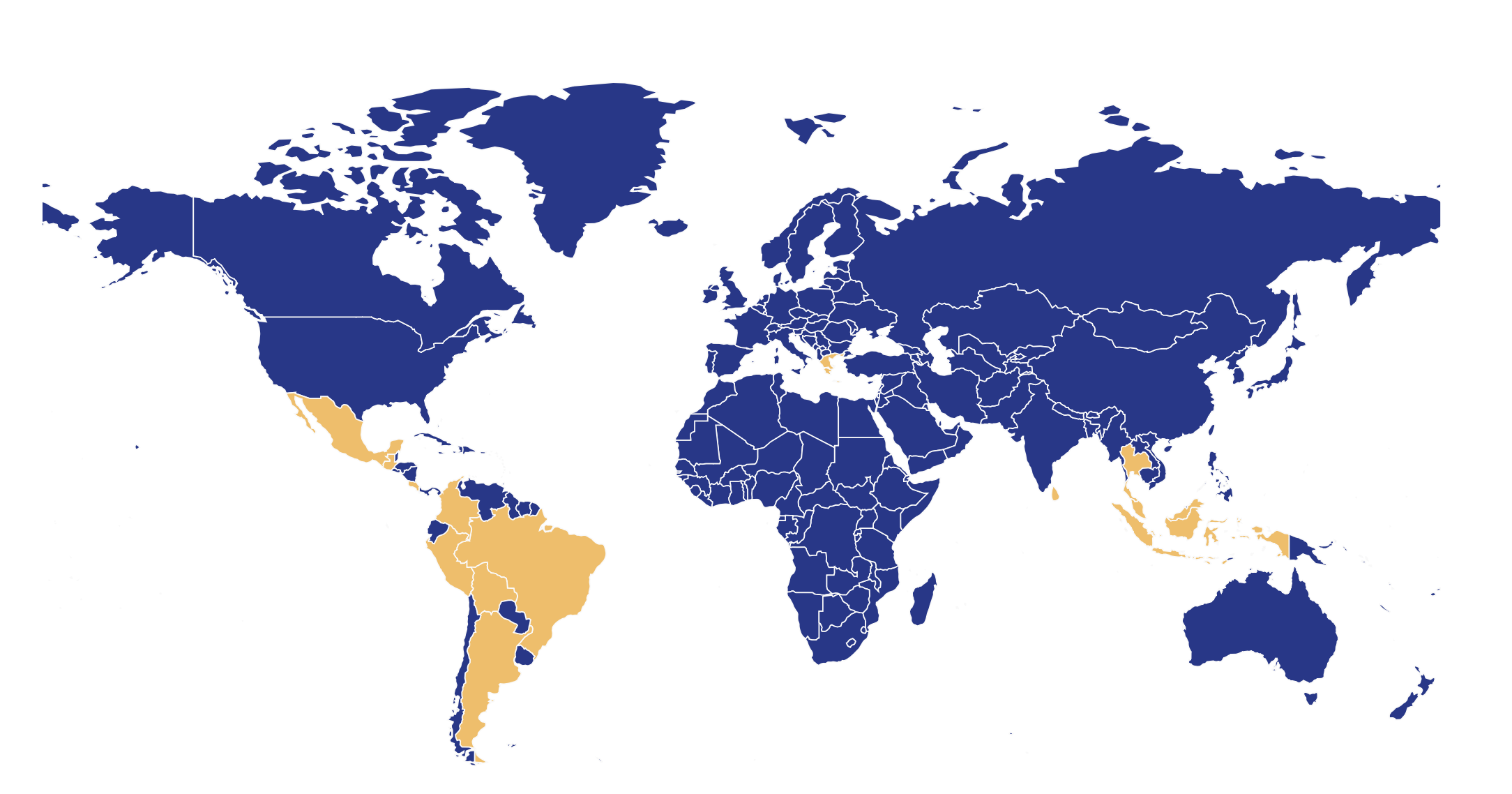 carte monde des pays visités